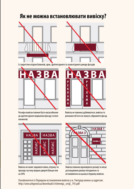 Ужгород отримав нові правила встановлення вивісок в картинках (ФОТО)