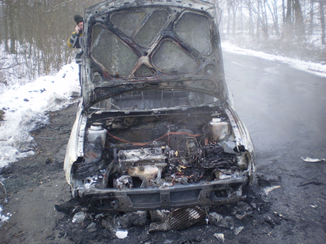 На Берегівщині під час руху загорівся "Фольксваген" (ФОТО)