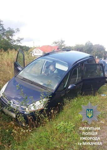 В Ужгороді водій напідпитку злетів у кювет, попутньо знісши дорожній знак (ФОТО)