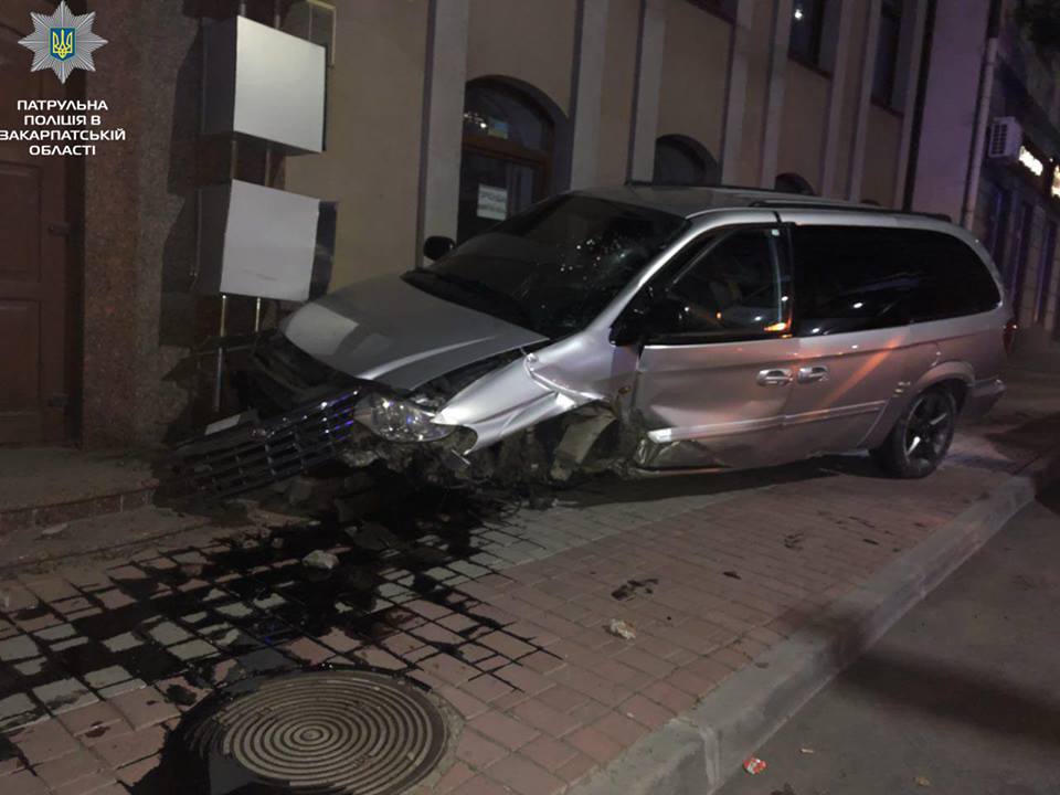 Уночі в Ужгороді п'яний водій скоїв ДТП (ФОТО)
