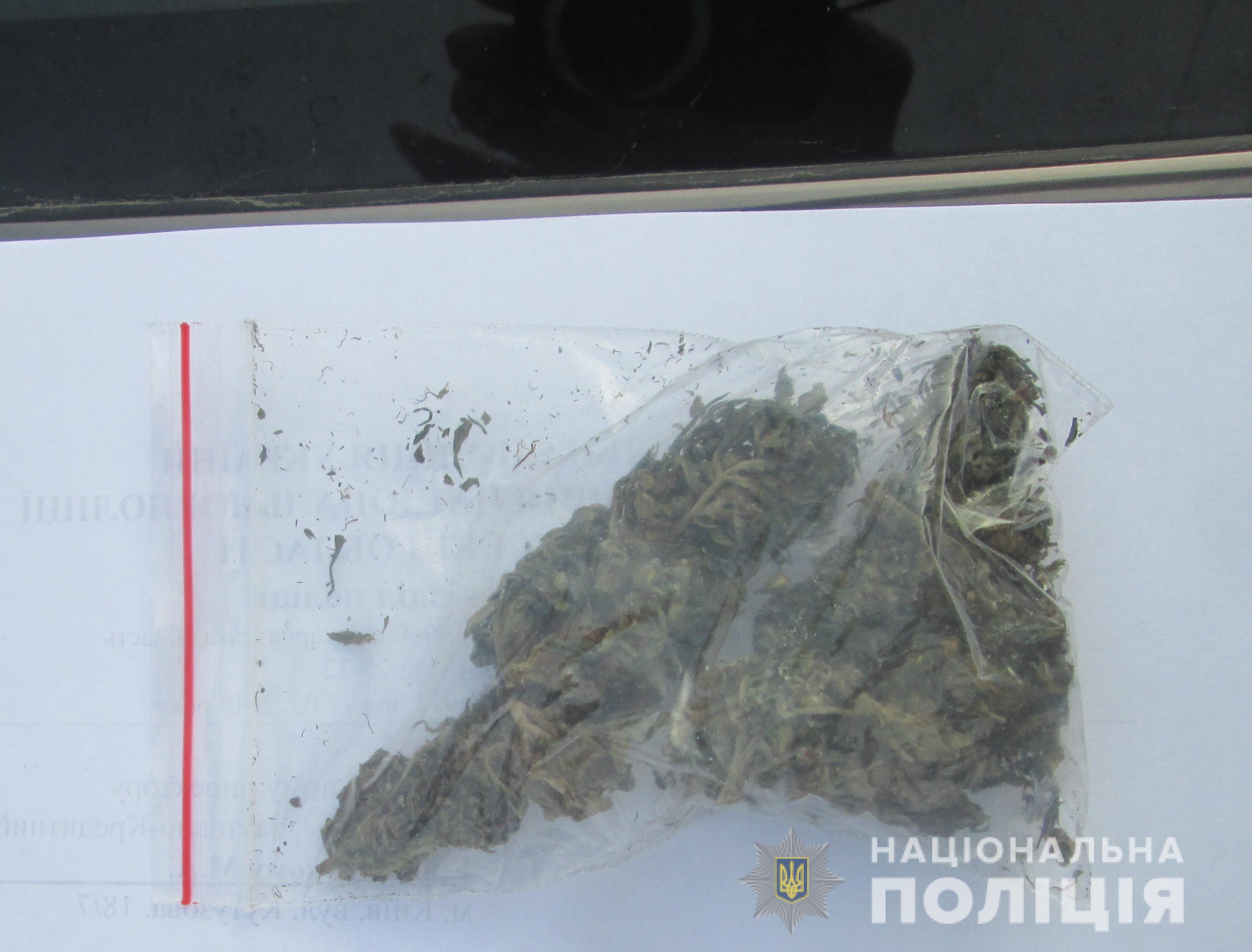 На Рахівщині у буштинця, що керував автівкою без документів, вилучили згорток із марихуаною
