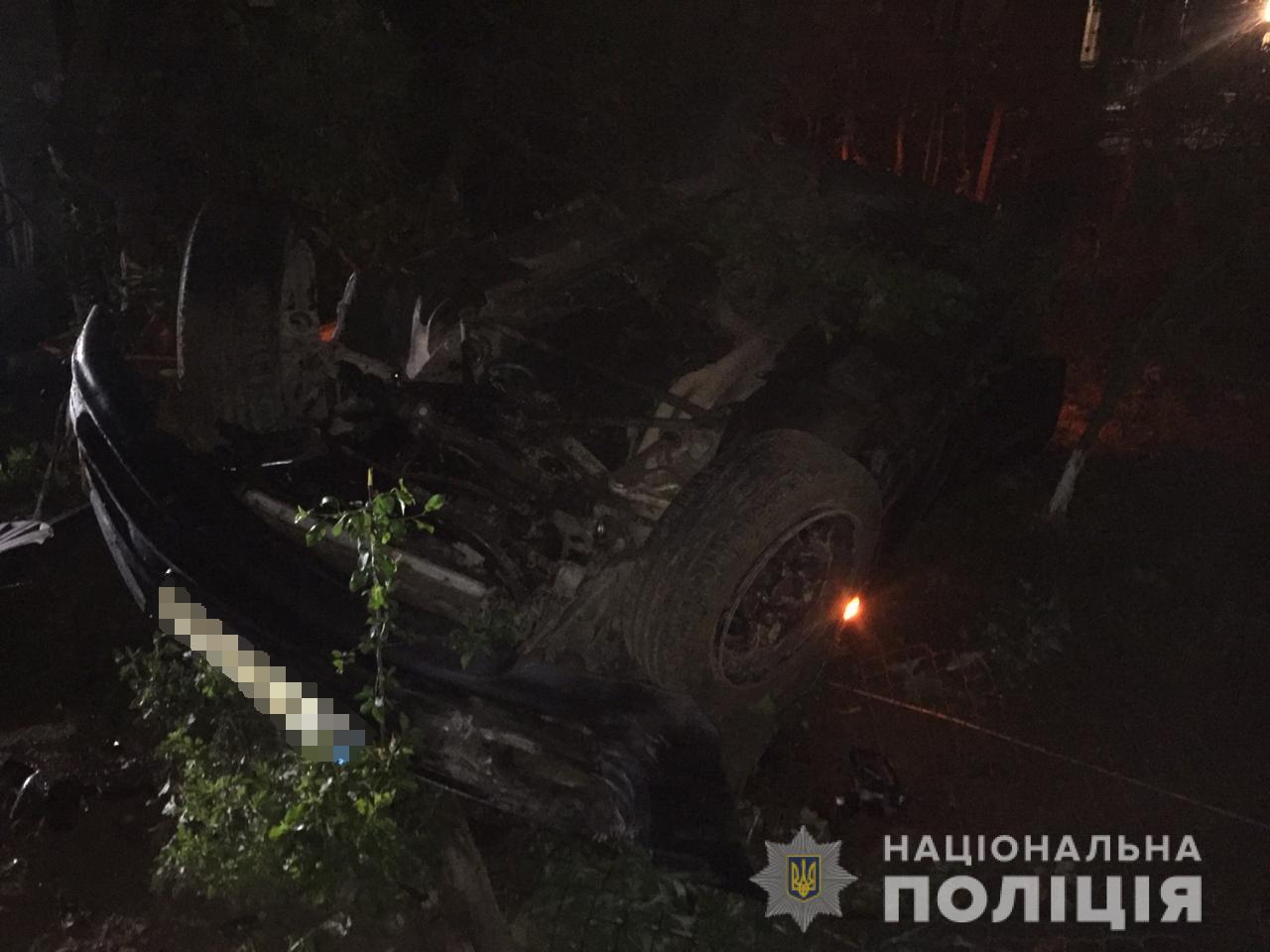 На Виноградівщині "п'яний" BMW  заїхав у чужий город і перекинувся на дах, водій та пасажир – у лікарні (ФОТО)
