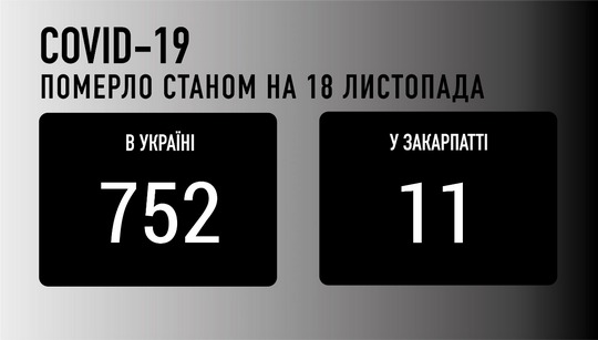 На Закарпатті за добу виявили 462 випадки COVID-19, 11 хворих померло