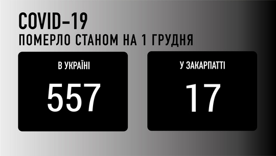 За добу на Закарпатті виявили 409 випадків COVID-19, померло 17 хворих