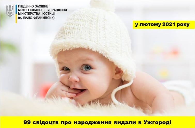У лютому в Ужгороді найпопулярнішими іменами для хлопчиків були Артем та Максим, для дівчаток – Анастасія та Софія