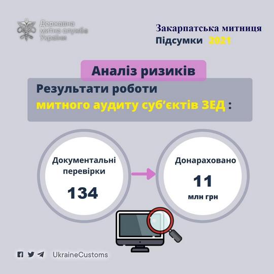 Завдяки митному аудиту в субєктів господарювання Закарпаття торік донараховано 11 млн грн