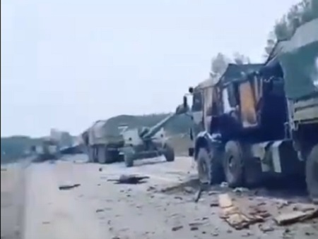 ВІДЕОФАКТ. На Херсонщині розгромили колону військ РФ: десятки трупів, решта розбіглися лісами
