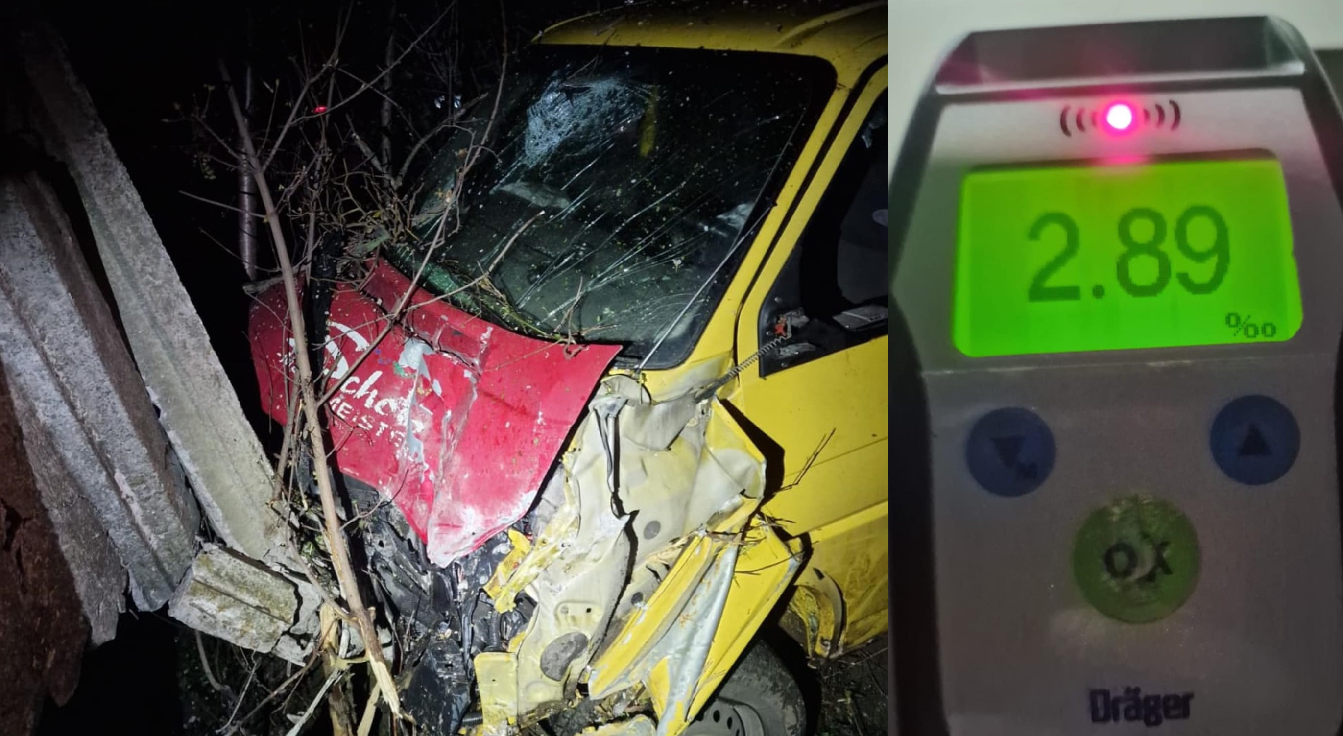 У Мукачеві "п'яний" Volkswagen врізався в бетонну огорожу (ФОТО)
