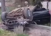 В ужгородських Доманинцях авто перекинулося на дах в огорожі приватного обійстя (ВІДЕО)