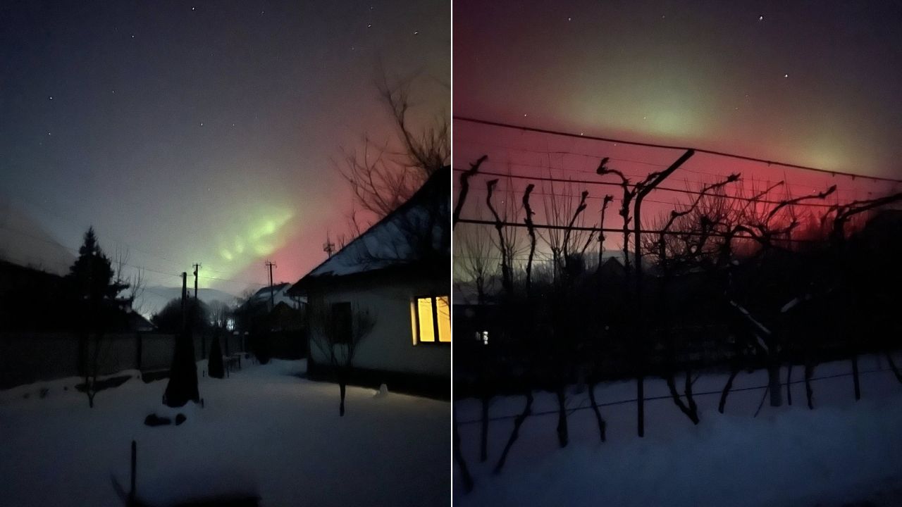 Небо над Свалявою засяяло полярним сяйвом (ФОТО)
