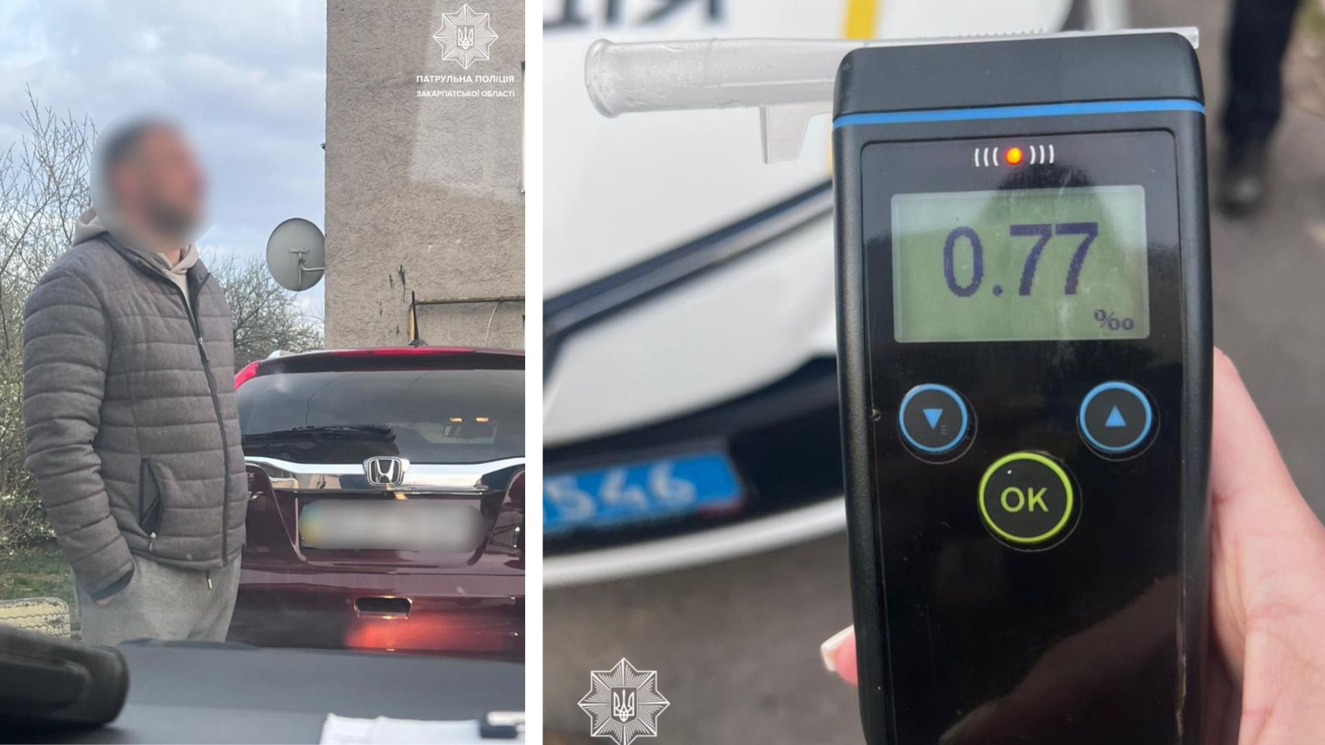 У Мукачеві патрульні зупинили нетверезого водія Honda (ФОТО)